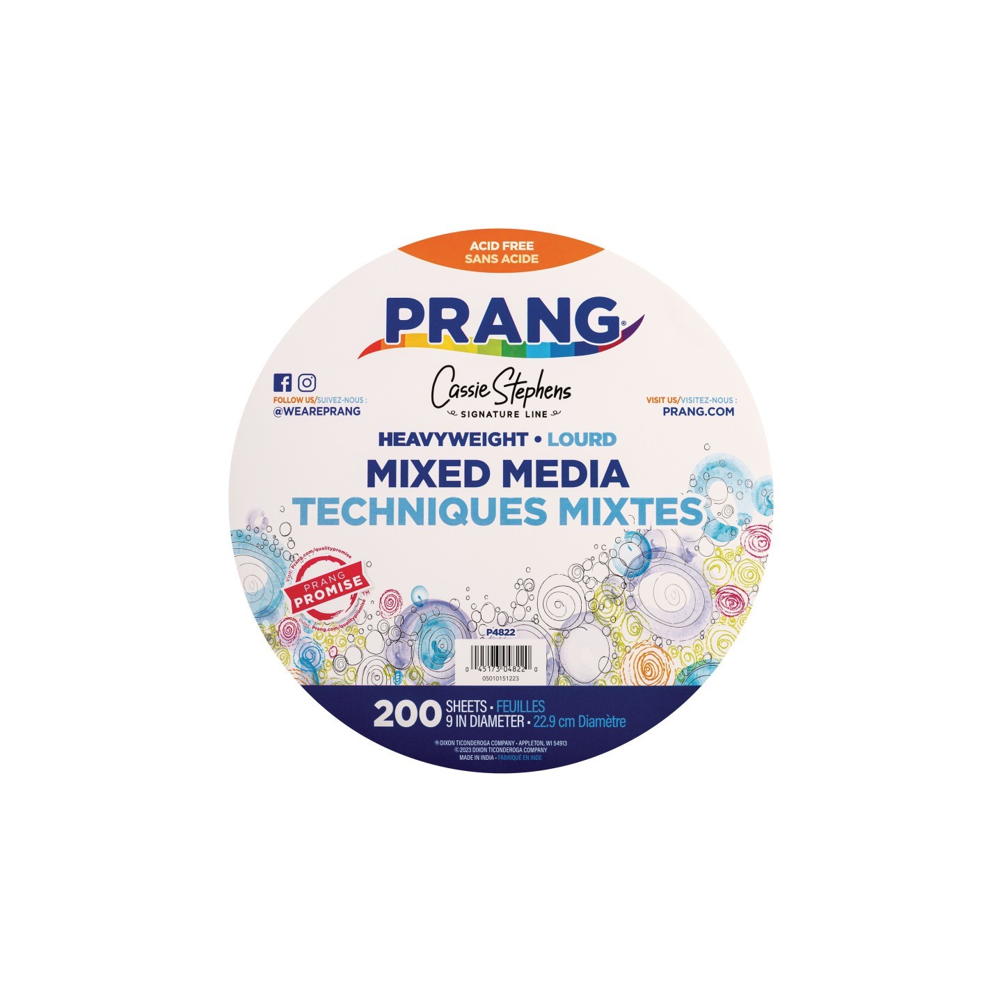 Prang® Heavyweight Mixed Media Paper Circles, 9", 200 Sheets