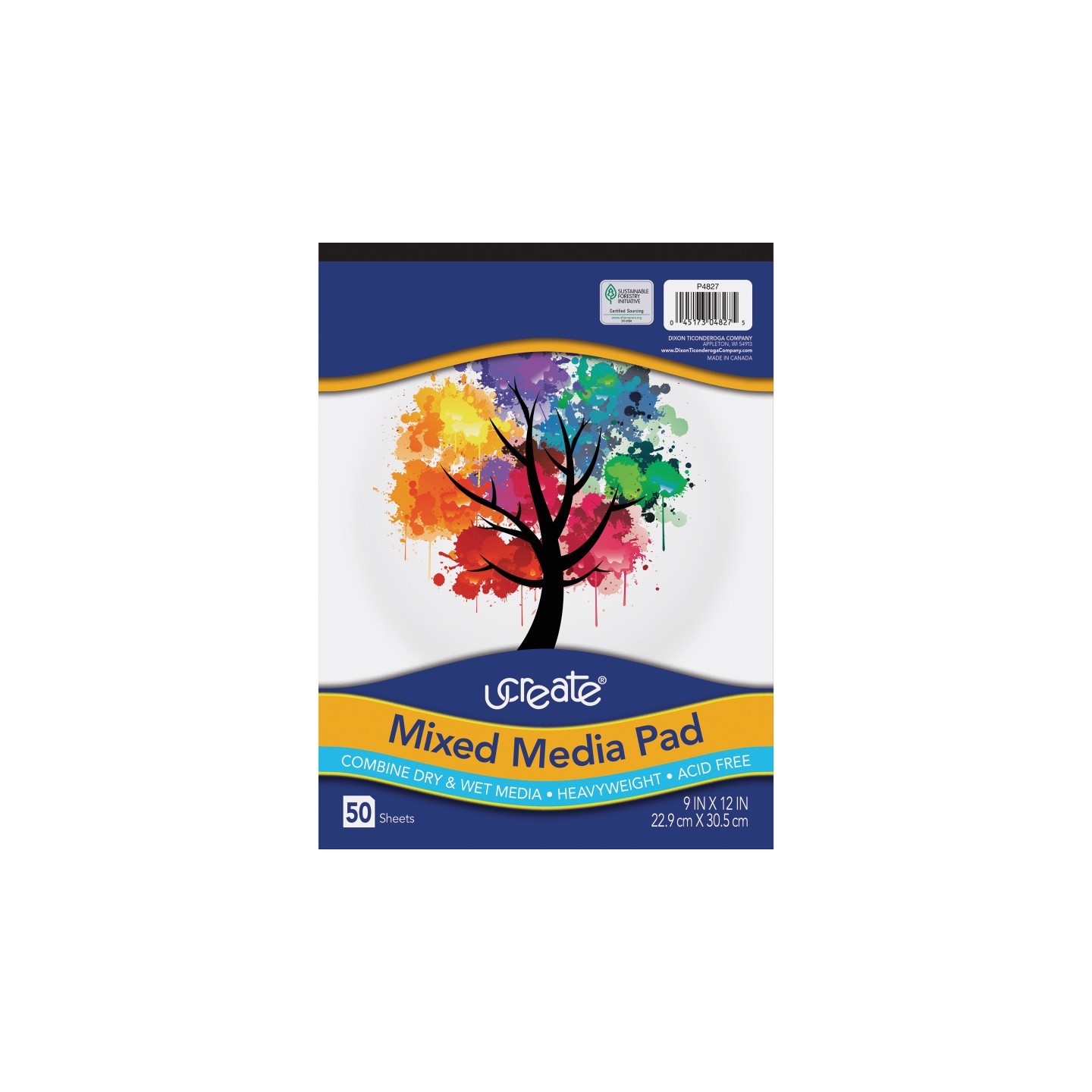 UCreate® Mixed Media Pad, 9" x 12", 50 Sheets