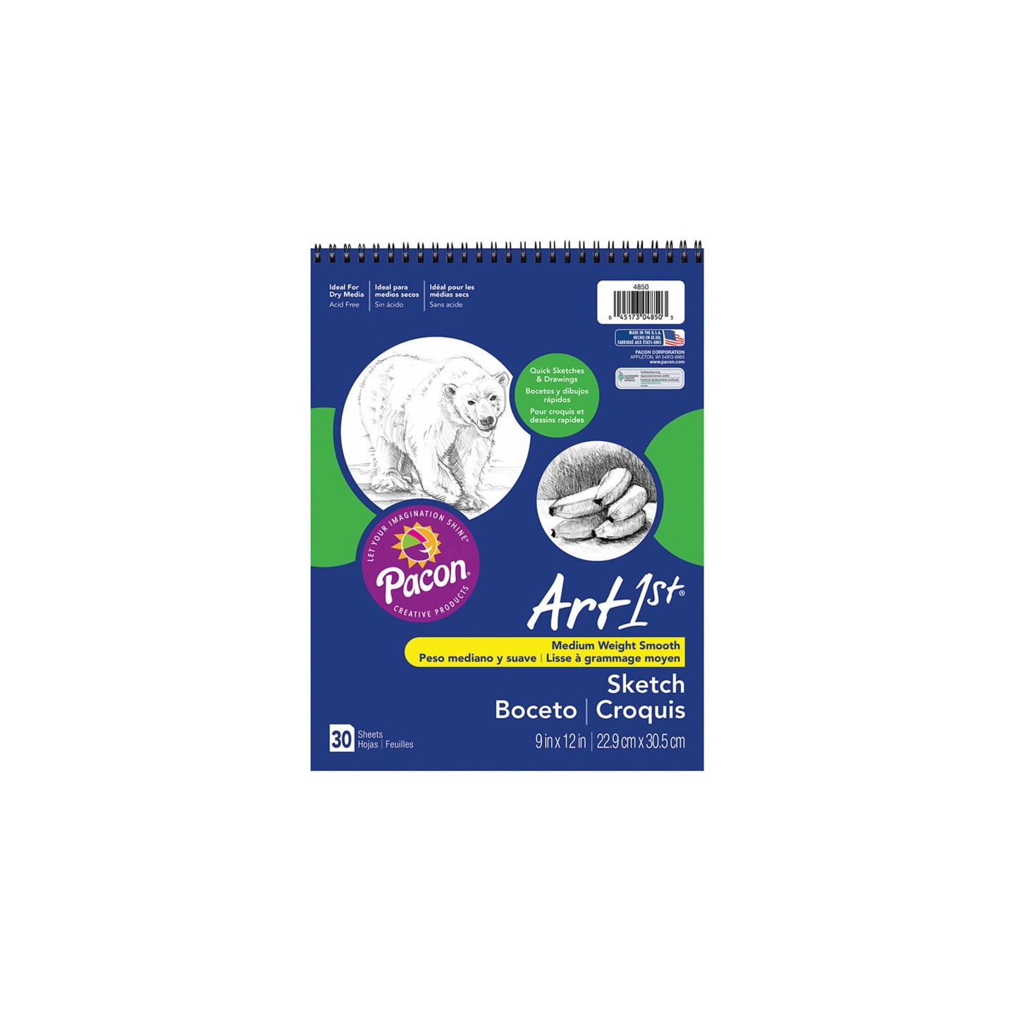 UCreate® Sketch Book, Standard Weight, 9" x 12", 30 Sheets
