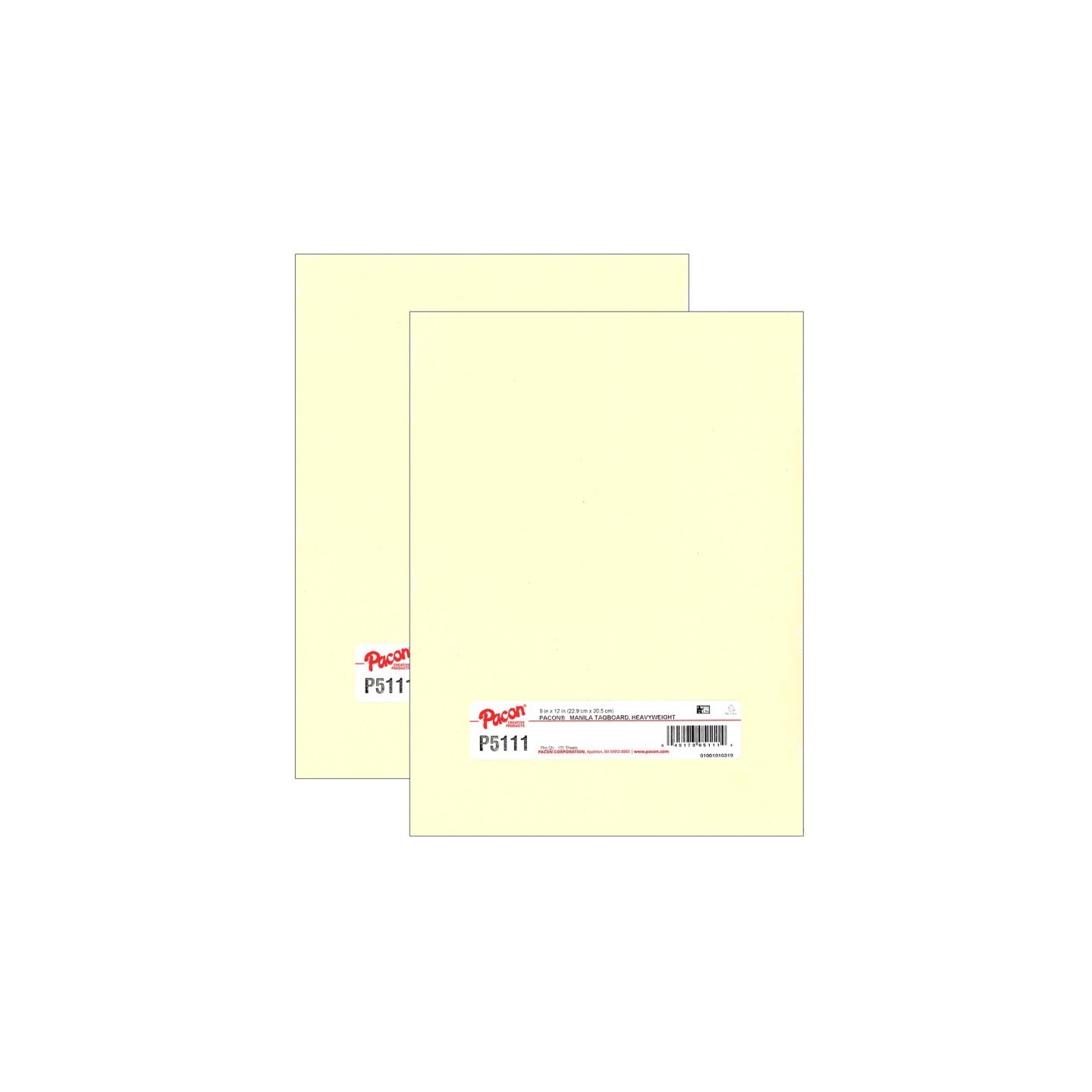 Pacon® Heavyweight Tagboard, Manila, 9" x 12", 100 Sheets Per Pack, 2 Packs