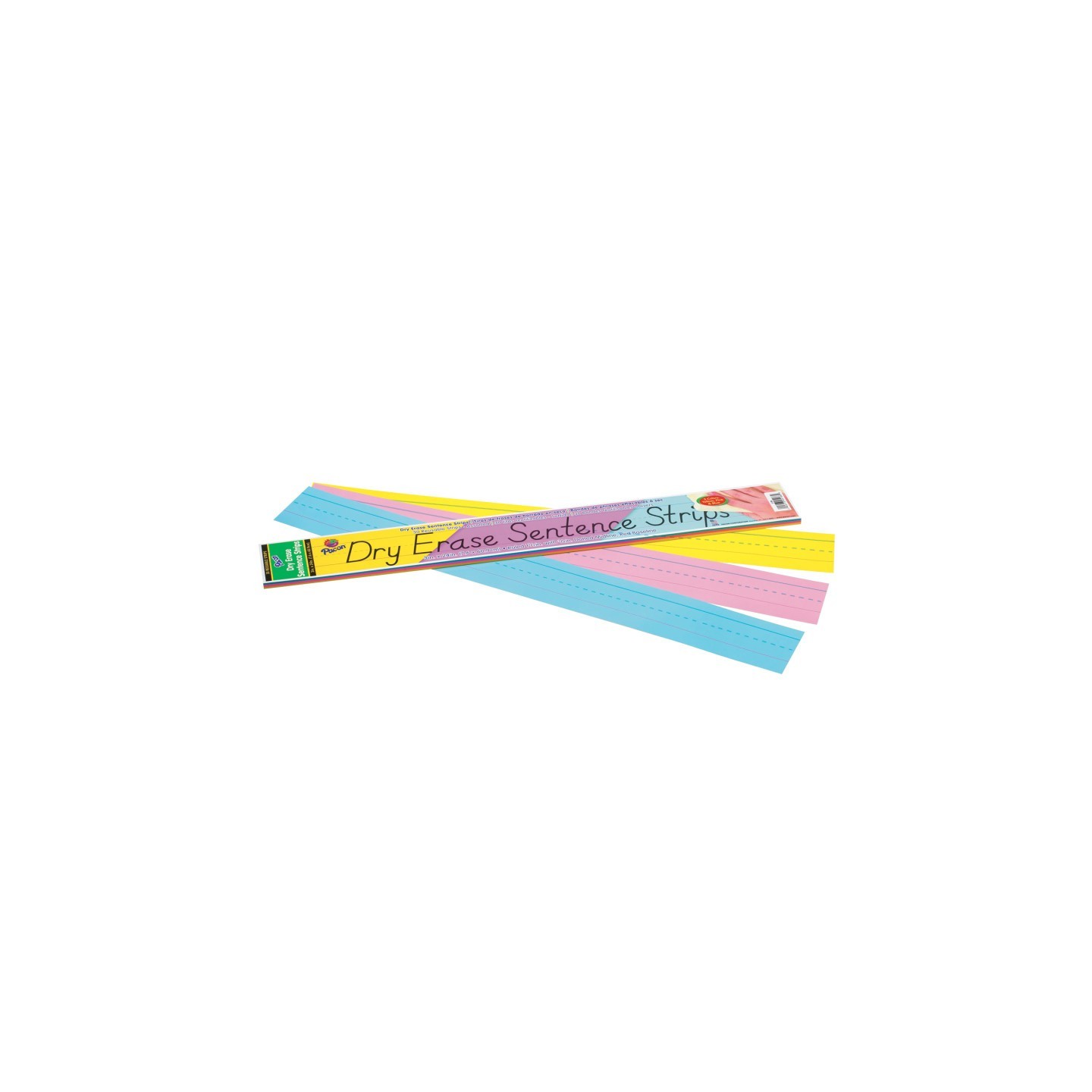 Pacon® Dry Erase Sentence Strips, 3 Assorted Colors, 1-1/2" X 3/4" Ruled, 3" x 24", 30 Strips