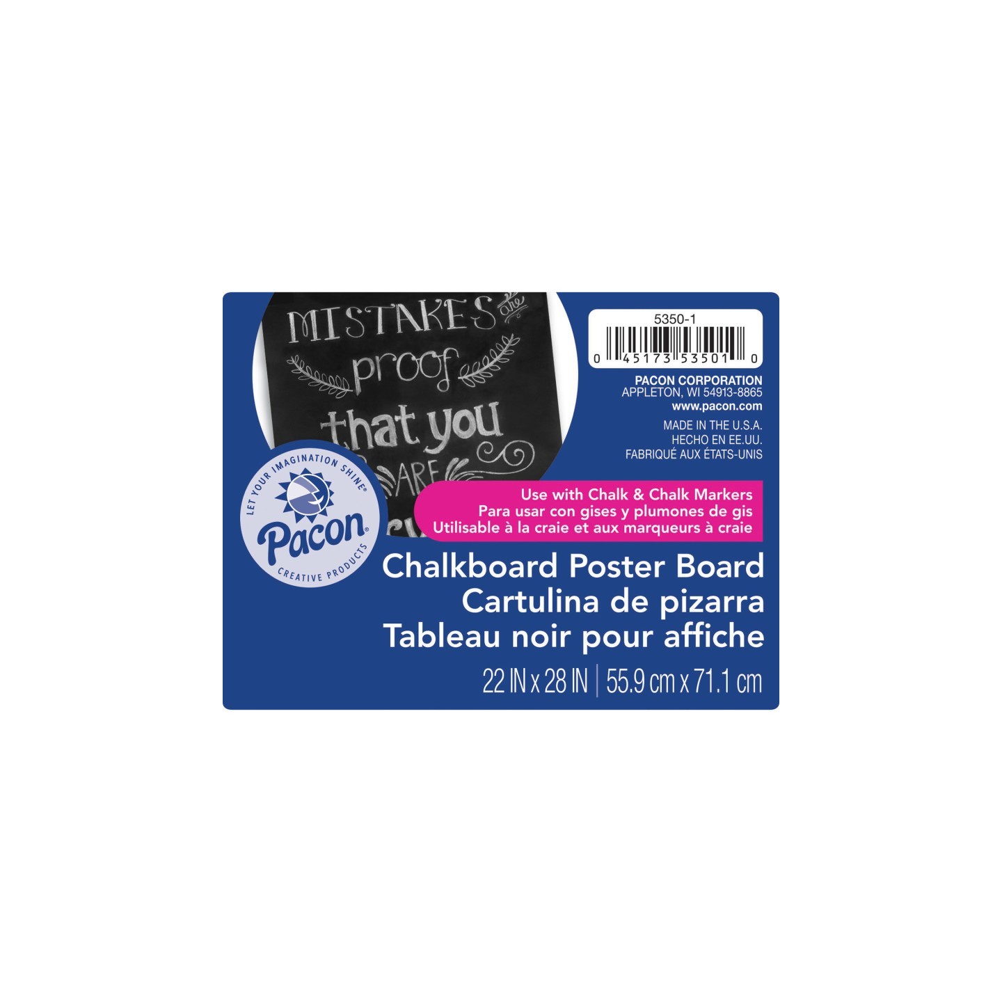 UCreate® Premium Chalkboard Poster Board, Black, 22" x 28", 25 Sheets