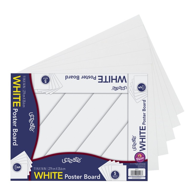 UCreate® Poster Board, White, 11" x 14", 5 Sheets