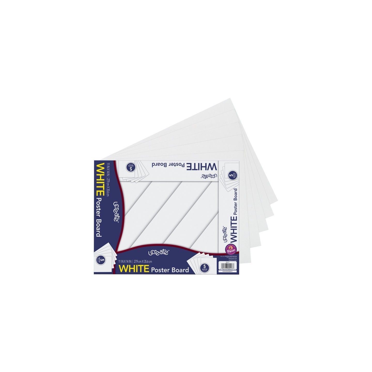 UCreate® Poster Board, White, 11" x 14", 5 Sheets