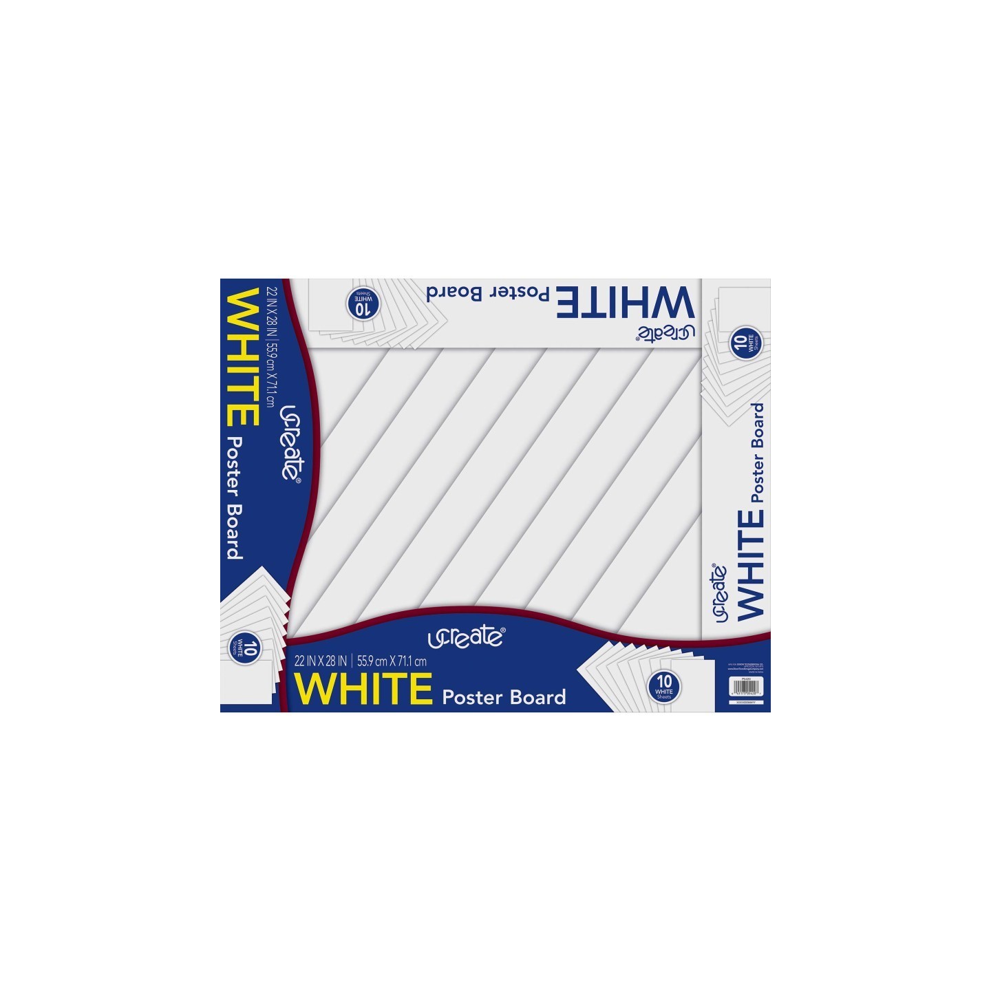 UCreate® Poster Board, White, 22" x 28", 10 Sheets