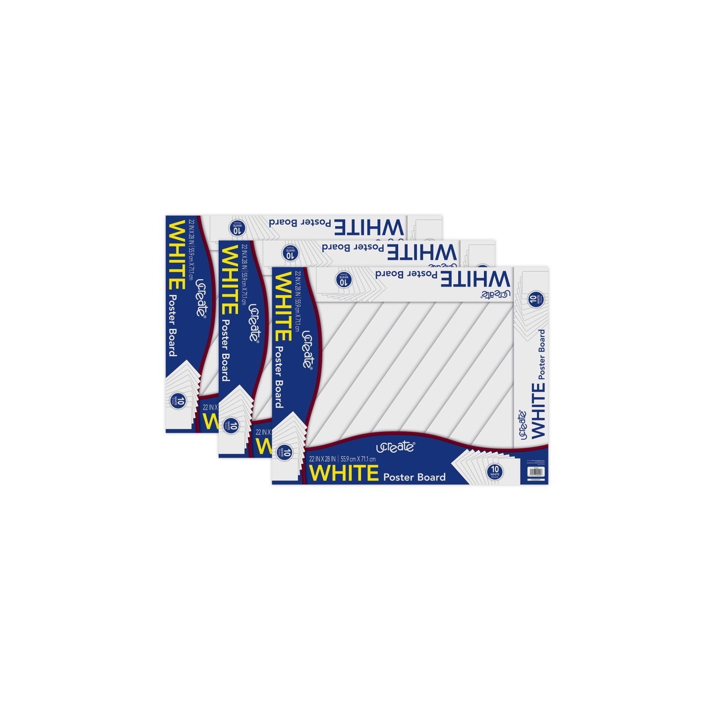 UCreate® Poster Board, White, 22" x 28", 10 Sheets Per Pack, 3 Packs
