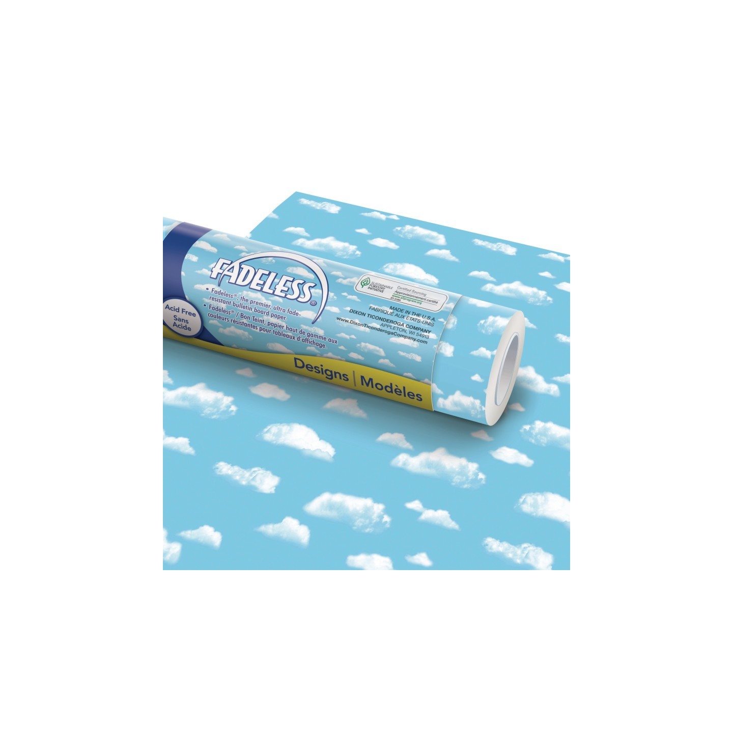 Fadeless® Bulletin Board Art Paper, Clouds, 48" x 12', 4 Rolls