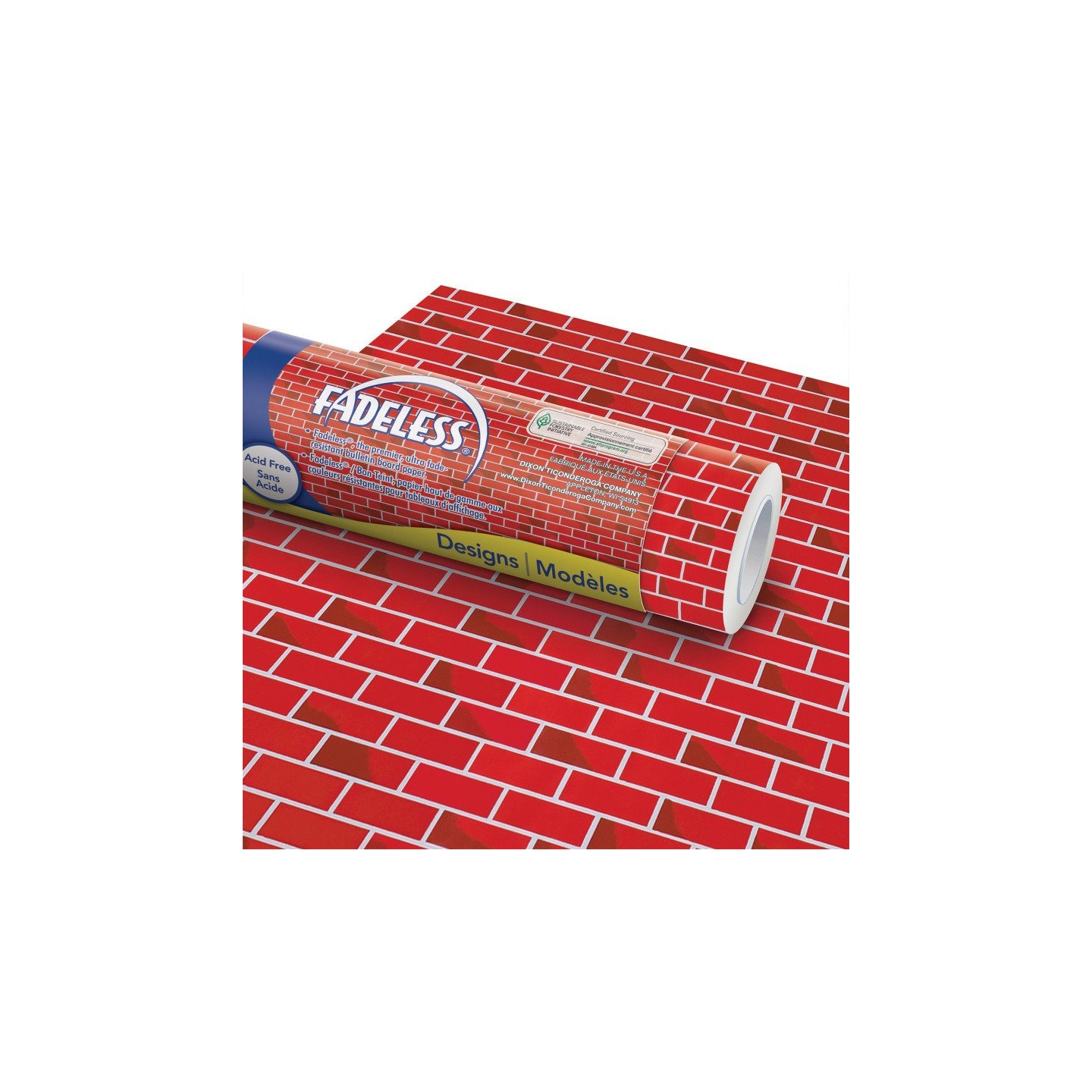 Fadeless® Bulletin Board Art Paper, Tu-Tone™ Brick, 48" x 50', 1 Roll