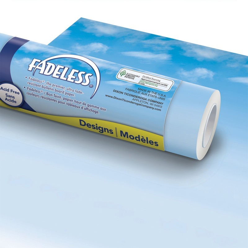 Fadeless® Bulletin Board Art Paper, Wispy Clouds, 48" x 50', 1 Roll