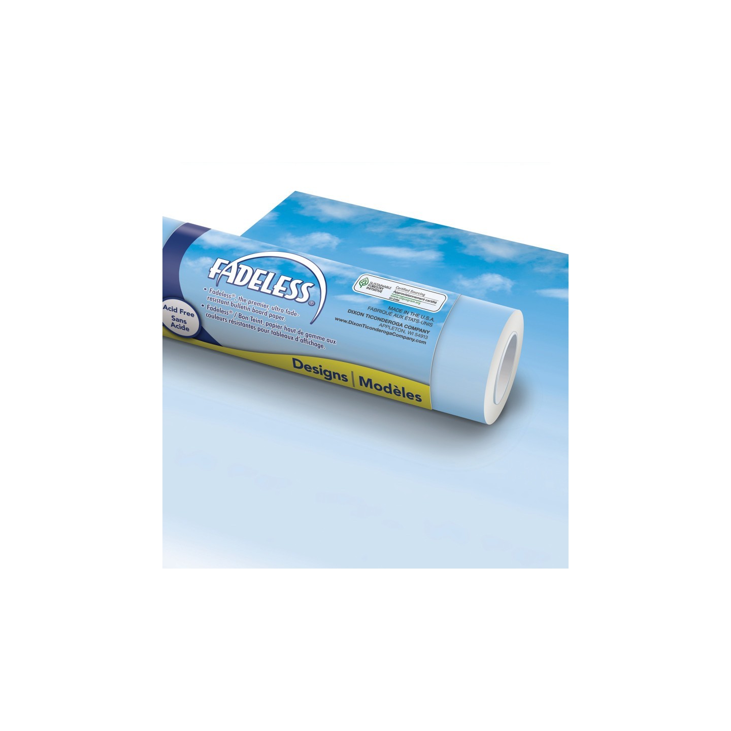 Fadeless® Bulletin Board Art Paper, Wispy Clouds, 48" x 50', 1 Roll