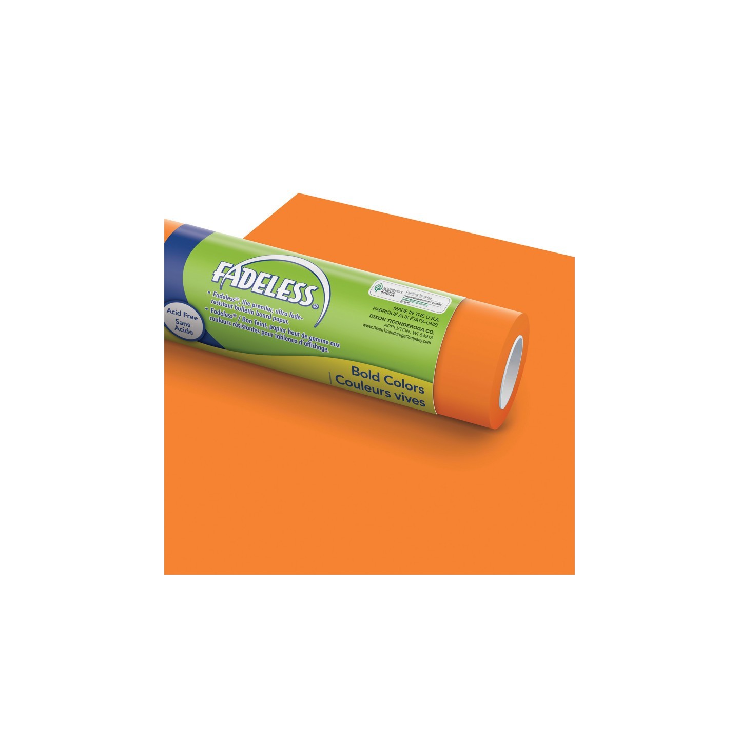 Fadeless® Bulletin Board Art Paper, Orange, 48" x 50', 1 Roll