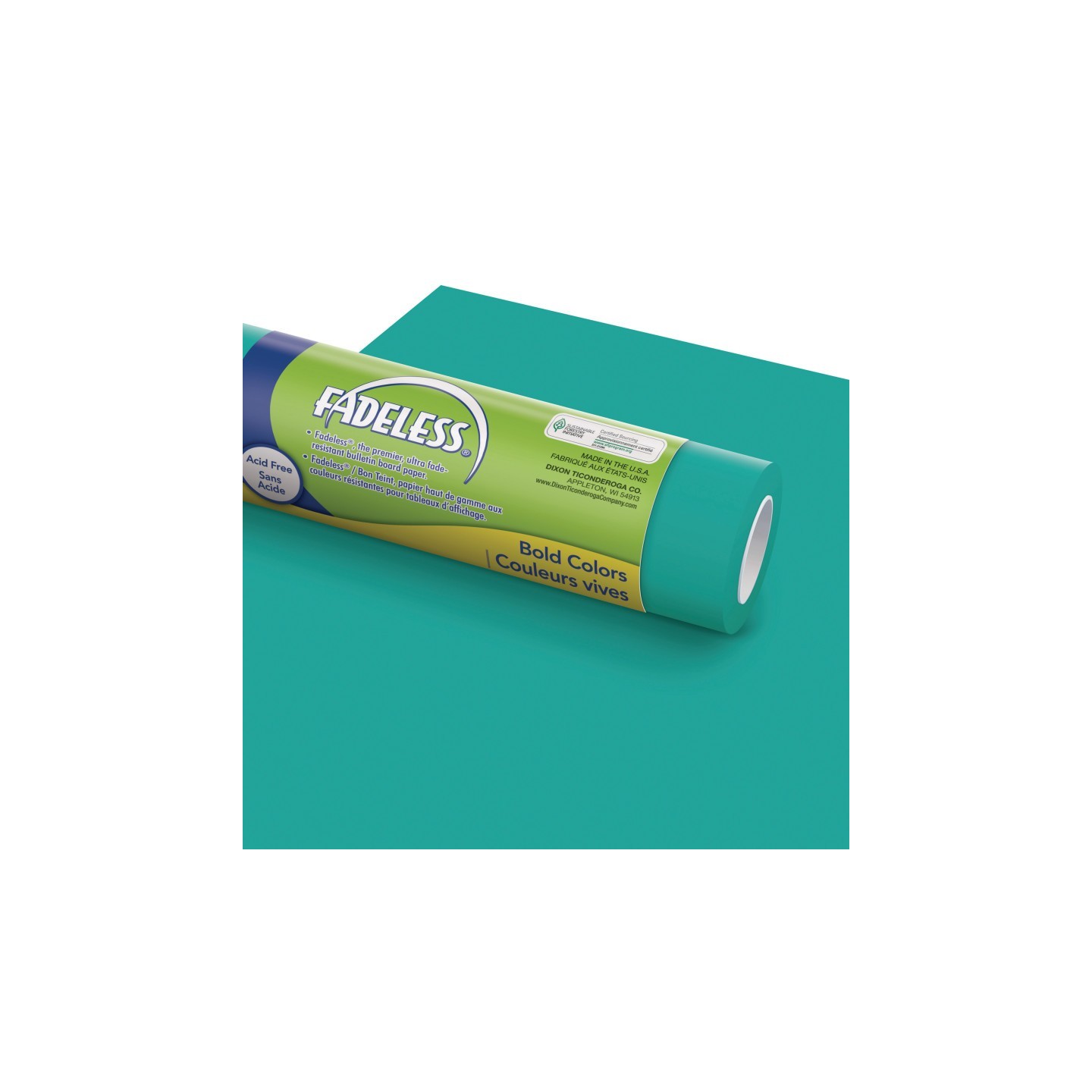 Fadeless® Bulletin Board Art Paper, Teal, 48" x 12', 4 Rolls