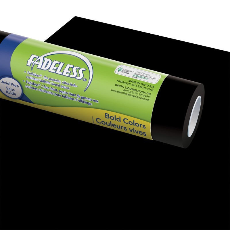Fadeless® Bulletin Board Art Paper, Black, 48" x 50', 1 Roll