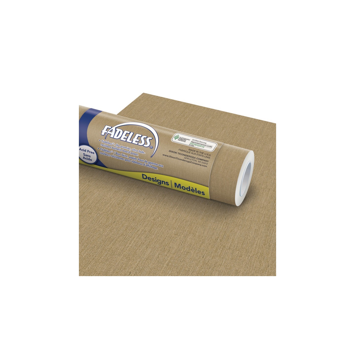 Fadeless® Bulletin Board Art Paper, Natural Burlap, 48" x 50', 1 Roll