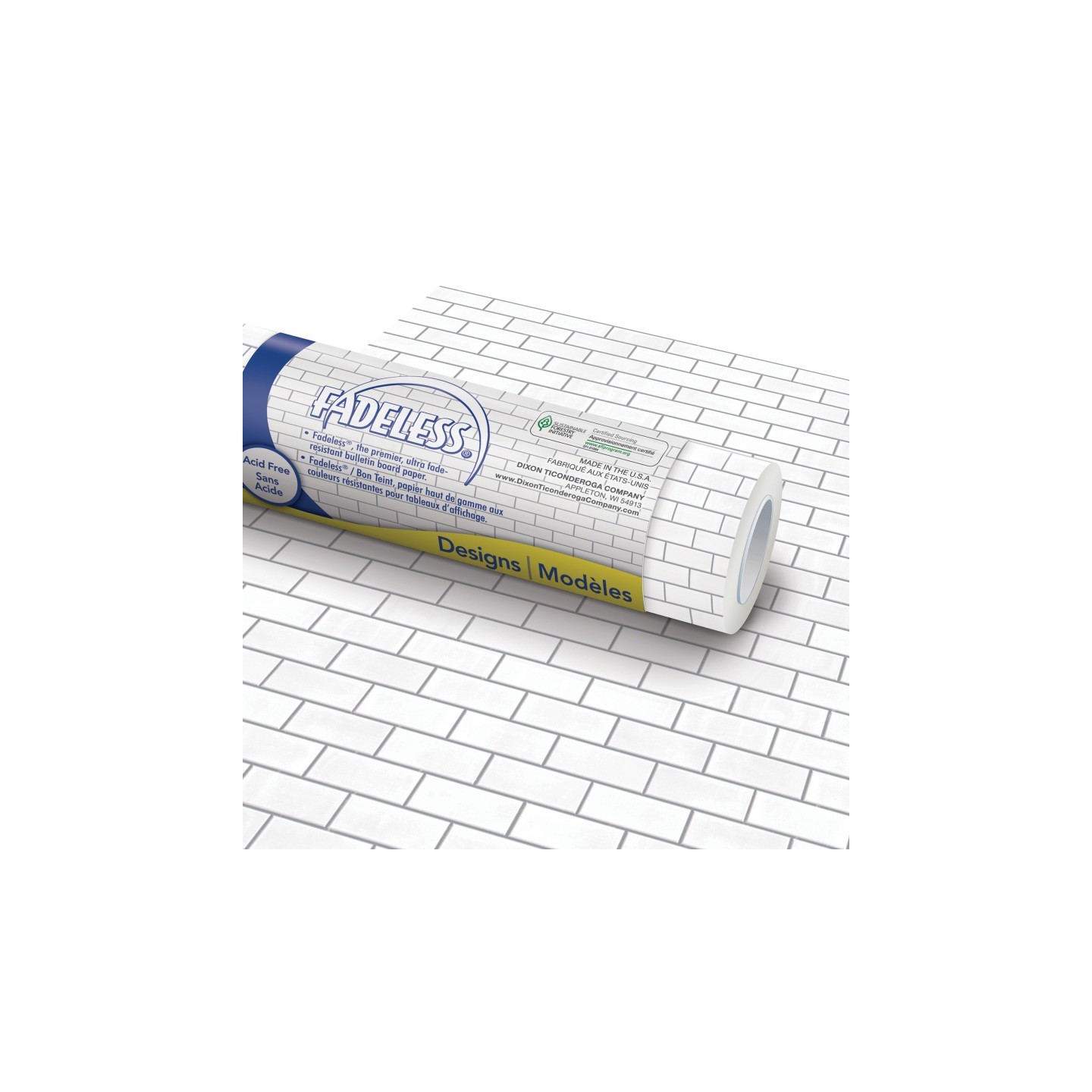 Fadeless® Design Roll, 48" x 12', Subway Tile, 4 Rolls