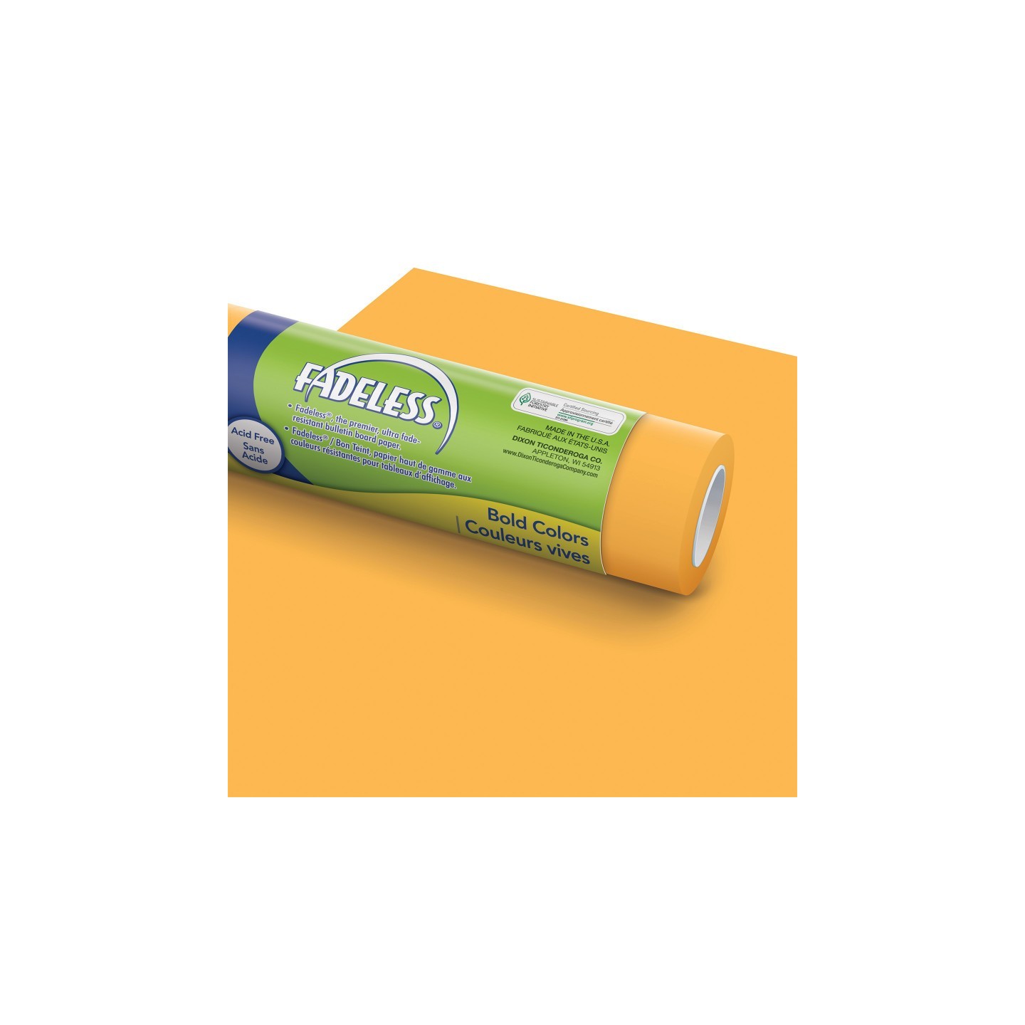 Fadeless® Bulletin Board Art Paper, Sunset Gold, 48" x 12', 4 Rolls