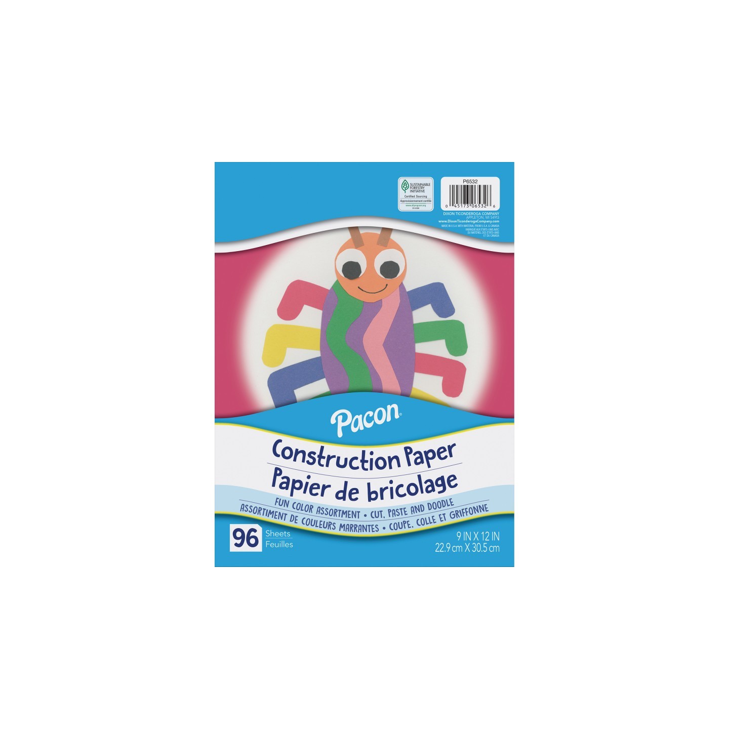 Pacon® Construction Paper, Lightweight, Assorted Colors, 9" x 12", 96 Sheets