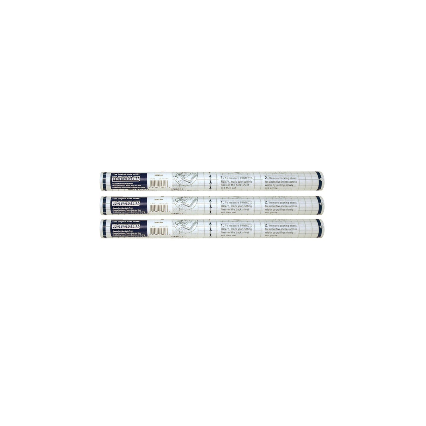 Pacon® Protecto Film™, Clear, Non-Glare Plastic, 18" x 10', 3 Rolls