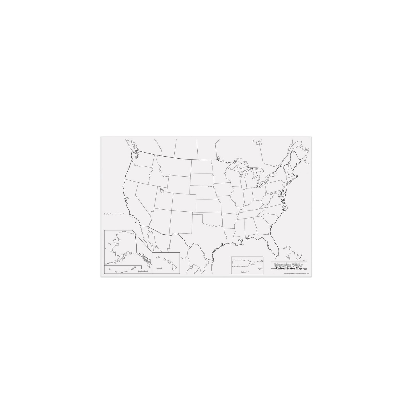 Pacon® Learning Walls, United States Map, 48" x 72", 1 Piece