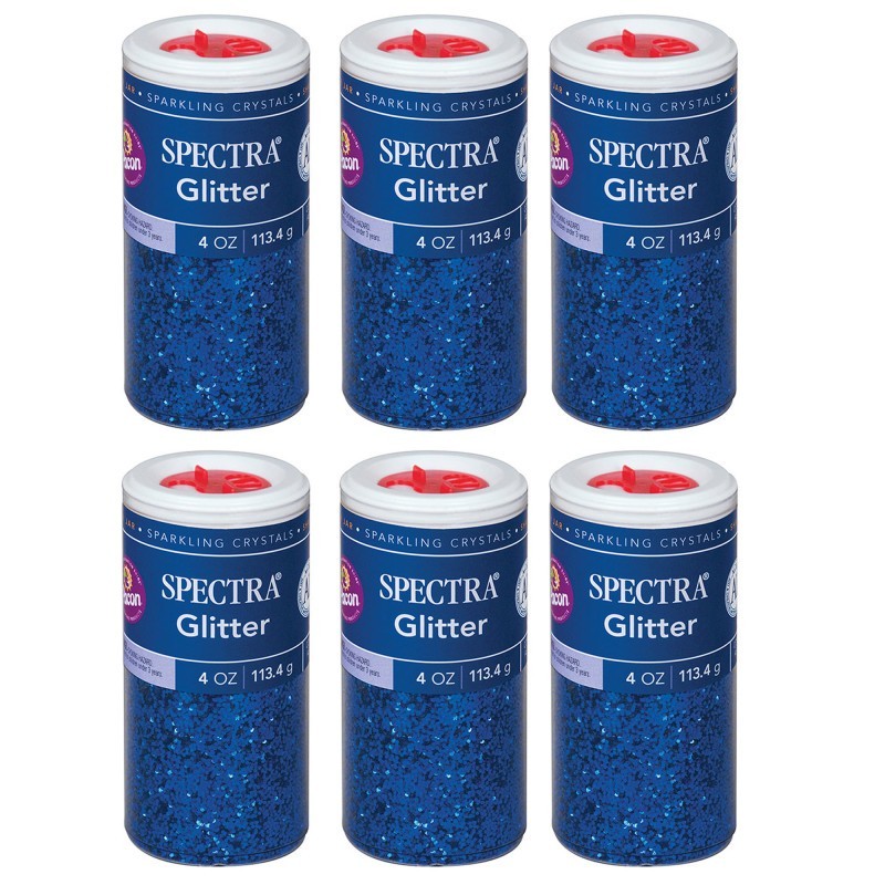 Spectra® Glitter, Blue, 4 oz. Per Jar, 6 Jars