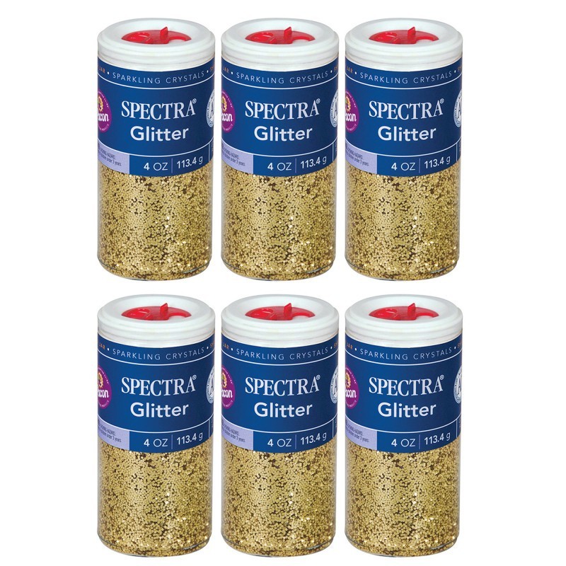 Spectra® Glitter, Gold, 4 oz. Per Jar, 6 Jars