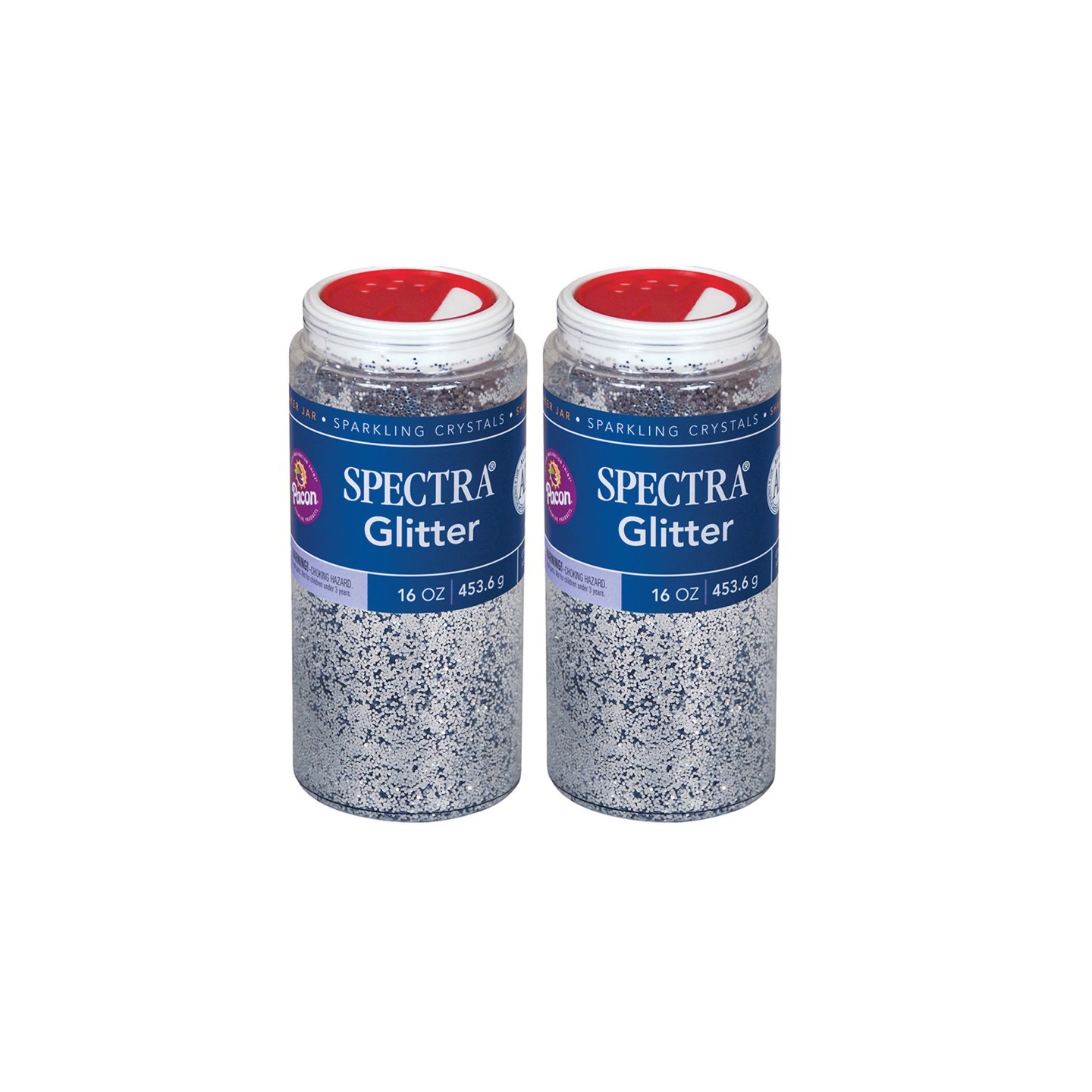 Spectra® Glitter, Silver, 1 lb. Per Jar, 2 Jars