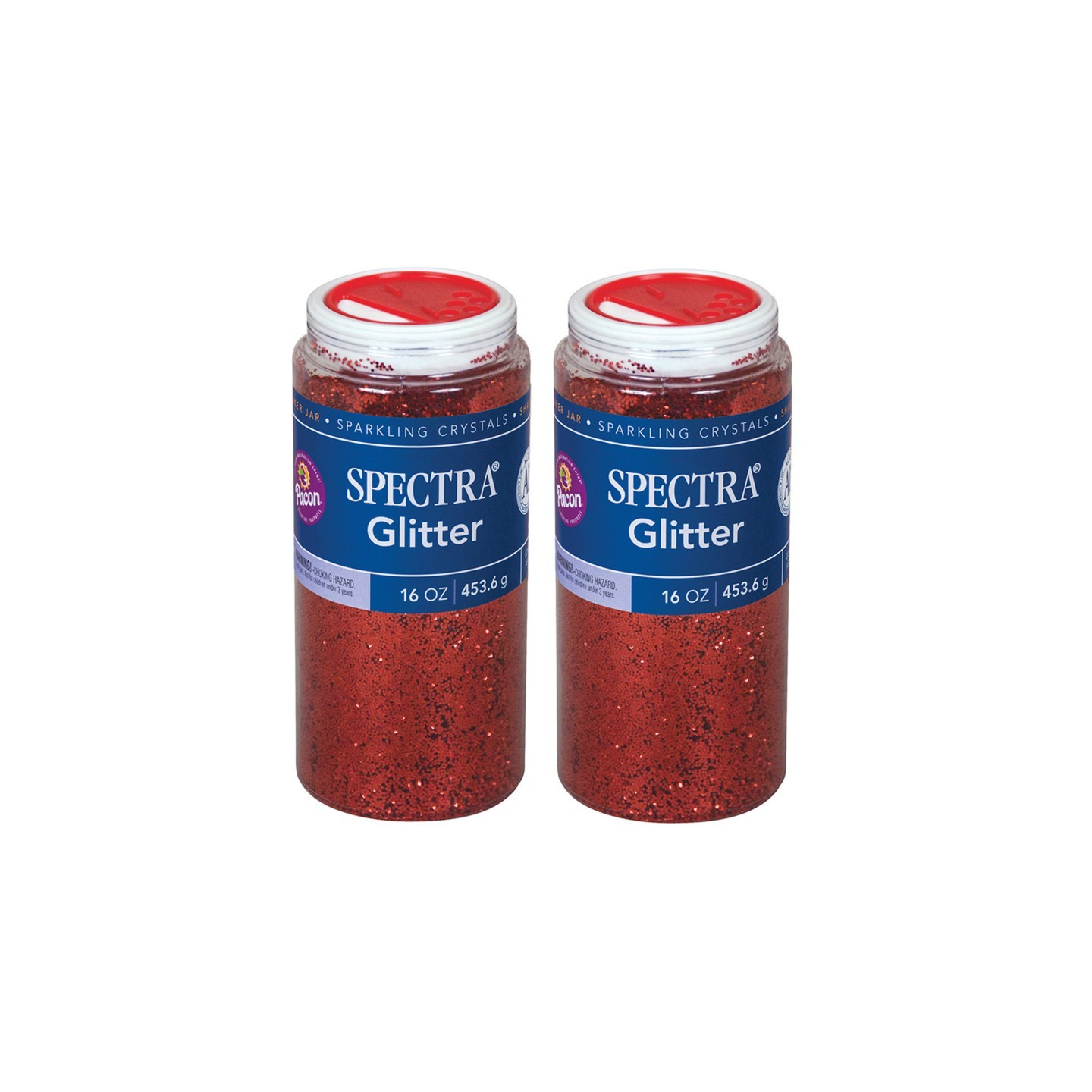 Spectra® Glitter, Red, 1 lb. Per Jar, 2 Jars