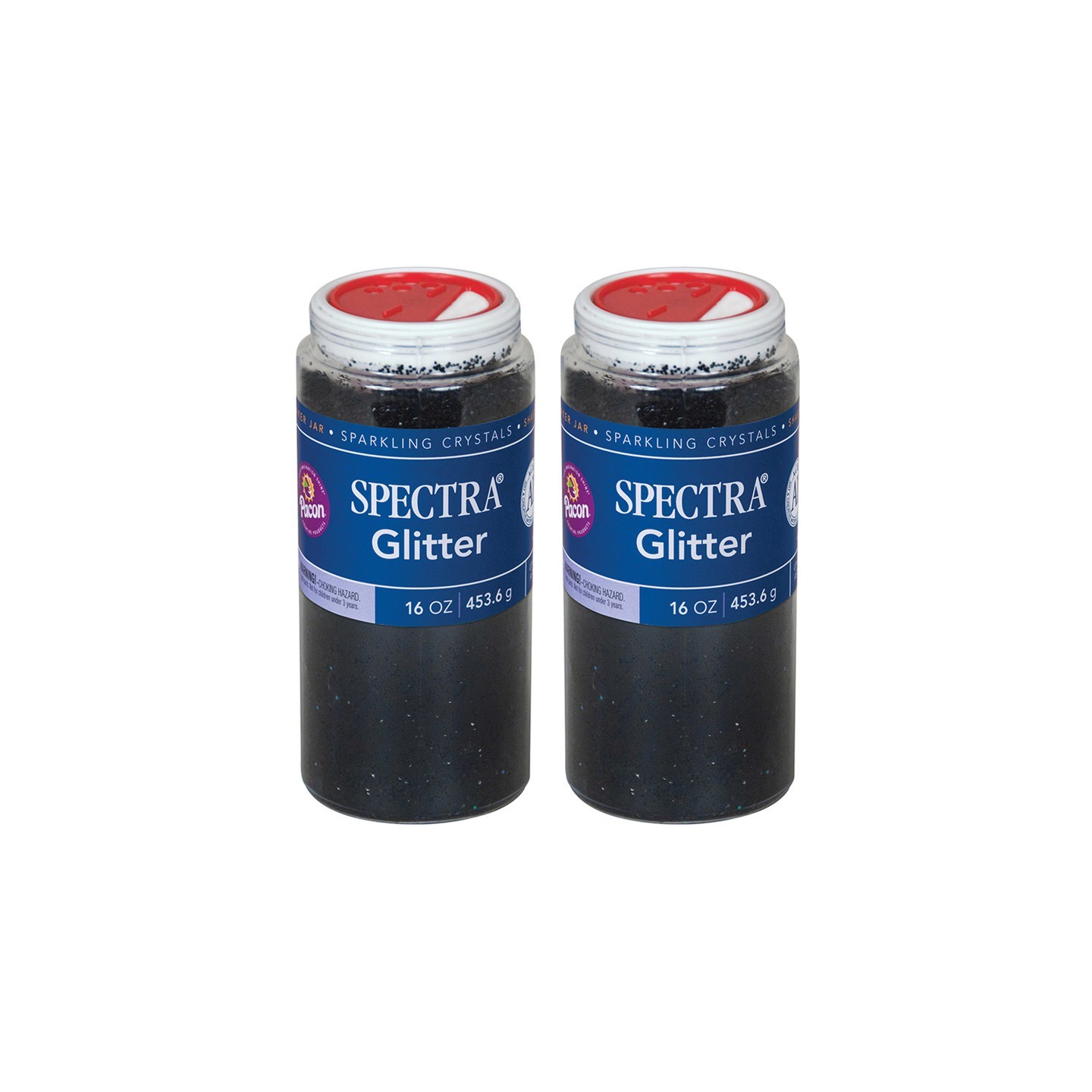 Spectra® Glitter, Black, 1 lb. Per Jar, 2 Jars