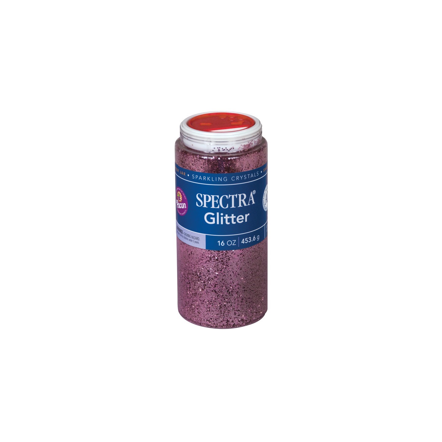 Pacon® Spectra® Glitter Sparkling Crystals, Pink, 1 lb., 1 Jar