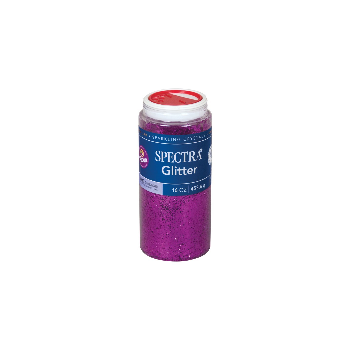 Pacon® Spectra® Glitter Sparkling Crystals, Magenta, 1 lb., 1 Jar