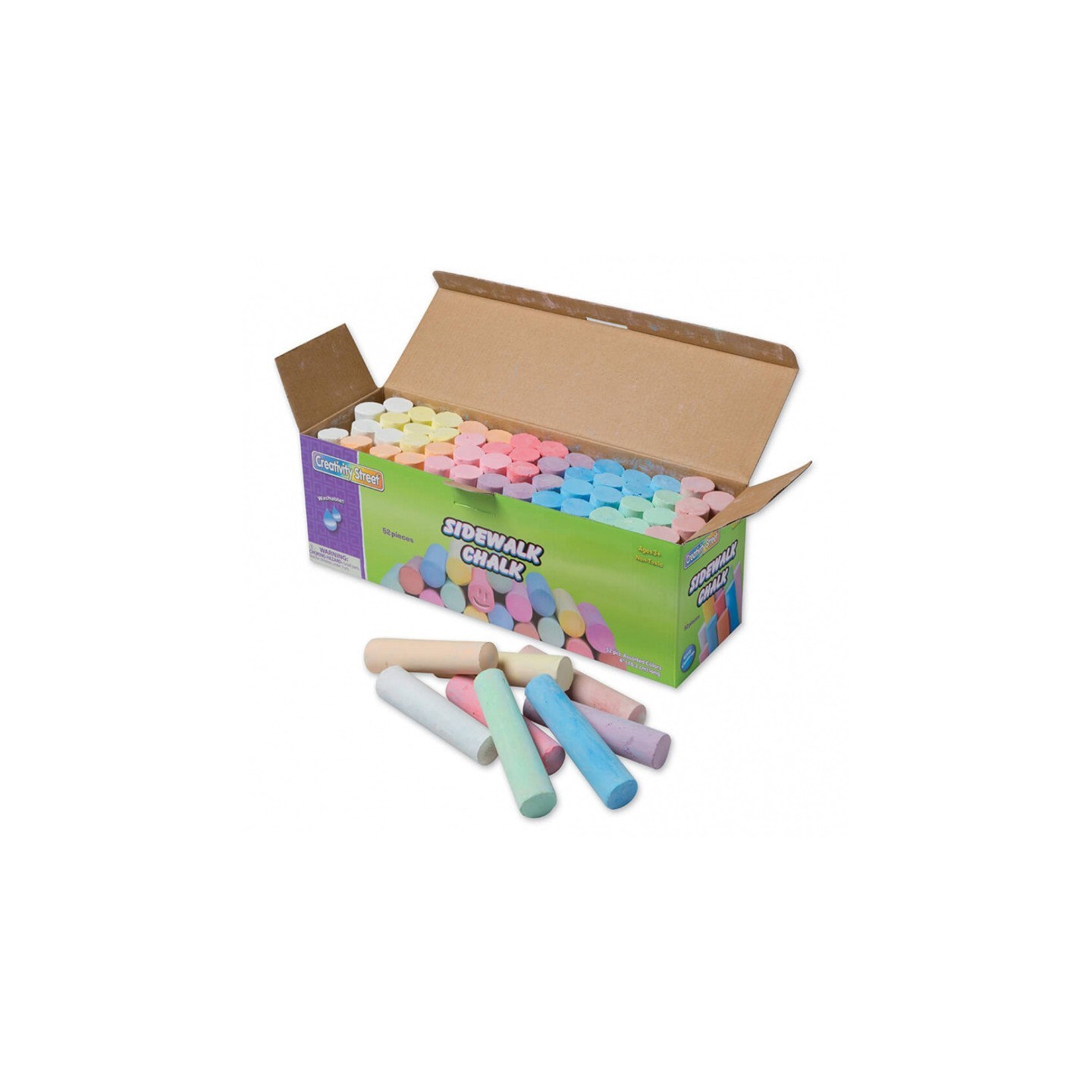 Creativity Street® Sidewalk Chalk, Assorted Colors, 4", 52 Pieces