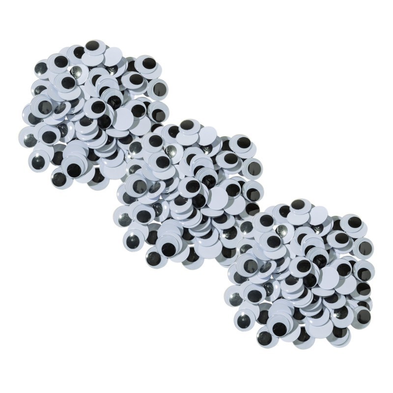 Creativity Street® Wiggle Eyes, Black, 20 mm, 100 Per Pack, 3 Packs