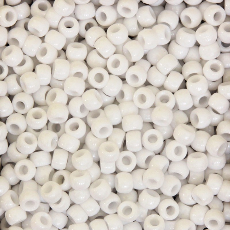 Creativity Street® Pony Beads, White, 6 mm x 9 mm, 1000 Pieces