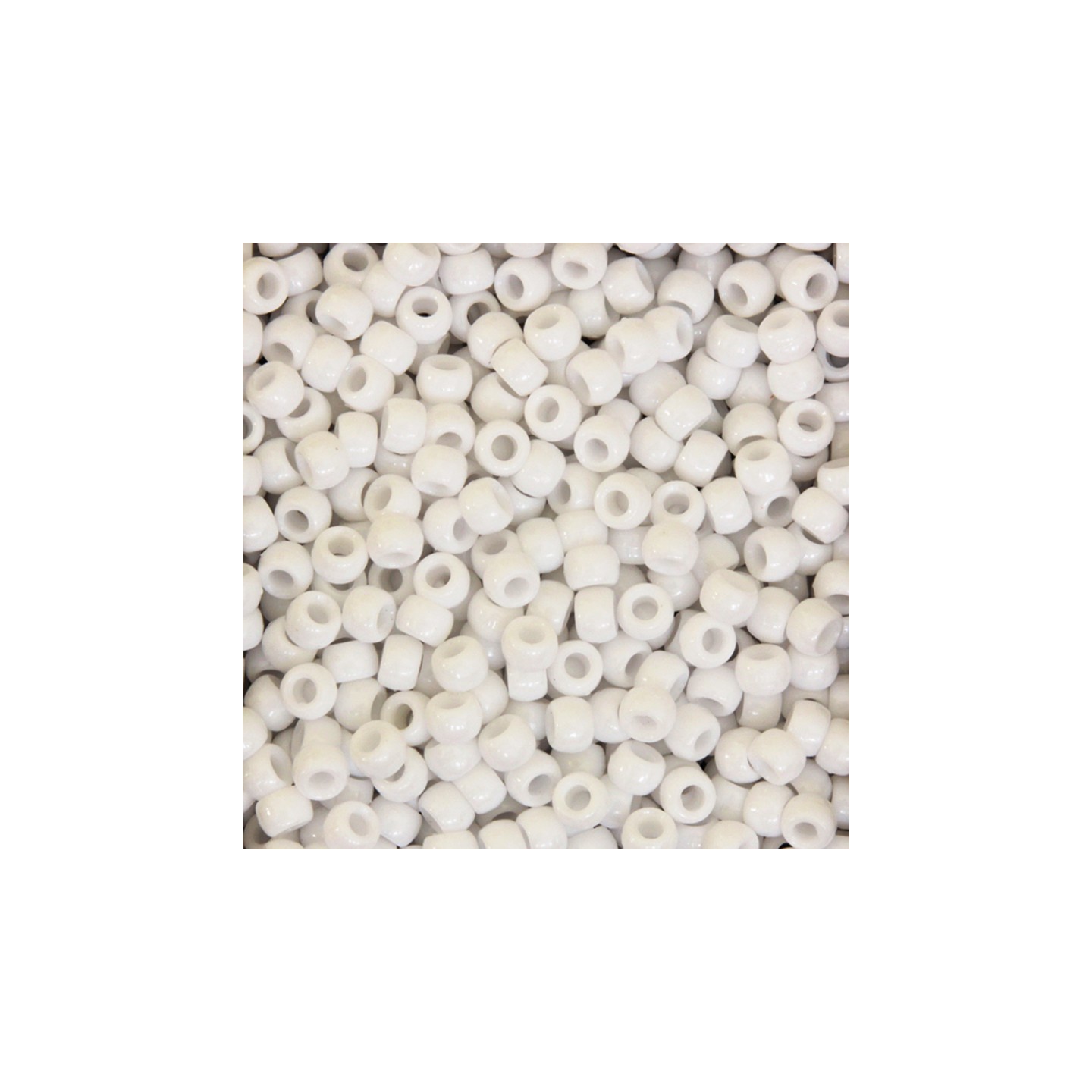 Creativity Street® Pony Beads, White, 6 mm x 9 mm, 1000 Pieces