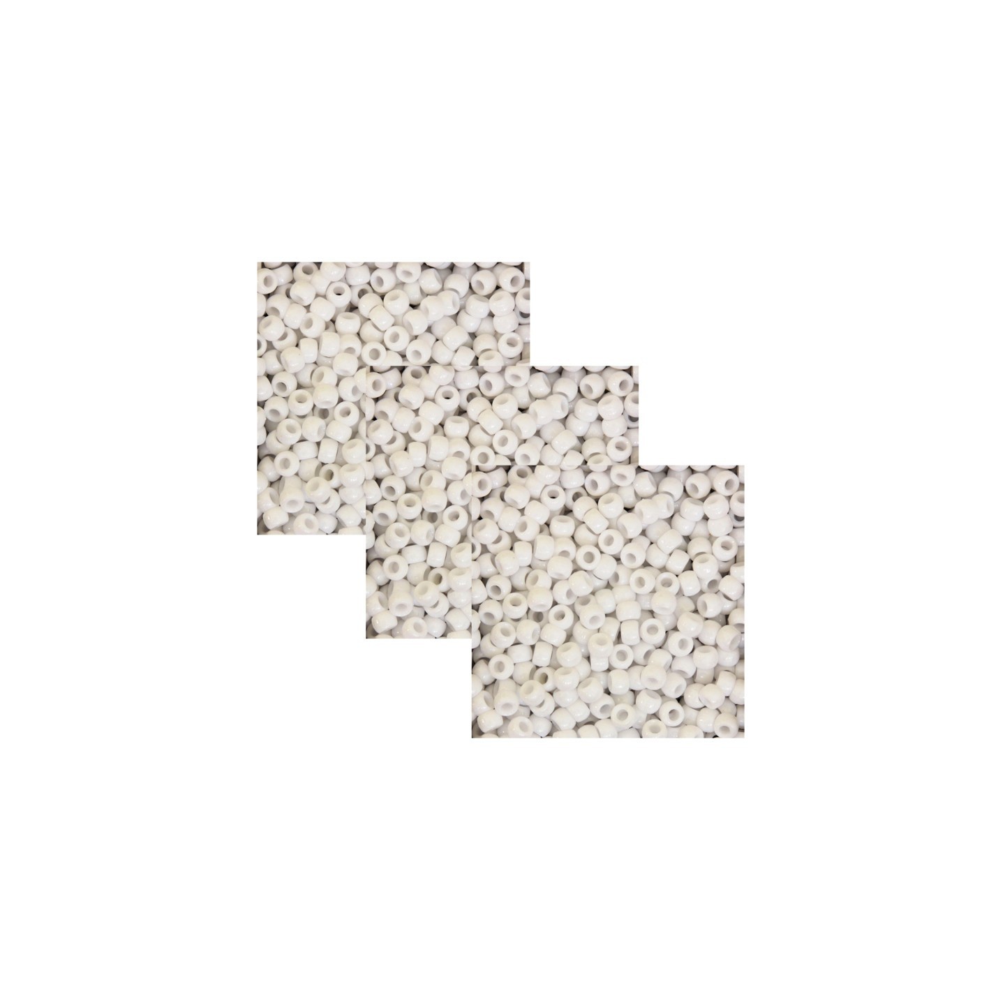 Creativity Street® Pony Beads, White, 6 mm x 9 mm, 1000 Per Pack, 3 Packs