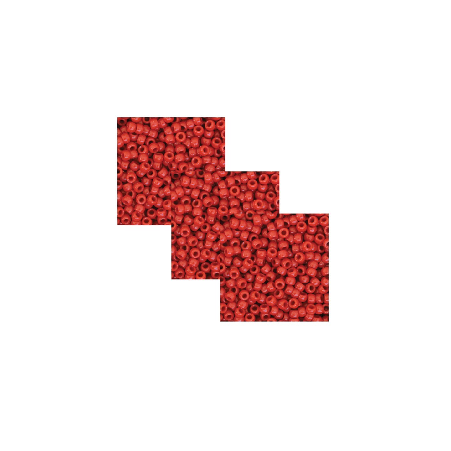 Creativity Street® Pony Beads, Red, 6 mm x 9 mm, 1000 Per Pack, 3 Packs