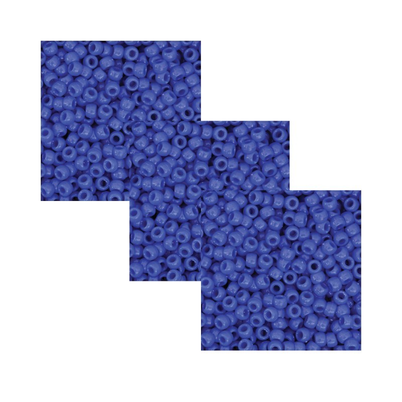 Creativity Street® Pony Beads, Blue, 6 mm x 9 mm, 1000 Per Pack, 3 Packs