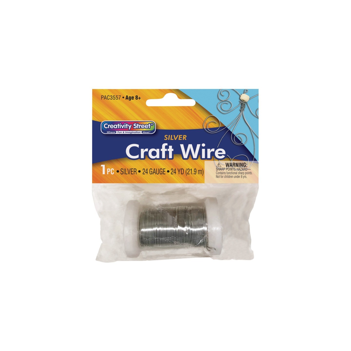 Creativity Street® Craft Wire, Silver, 24 Gauge, 24 Yards, 1 Count