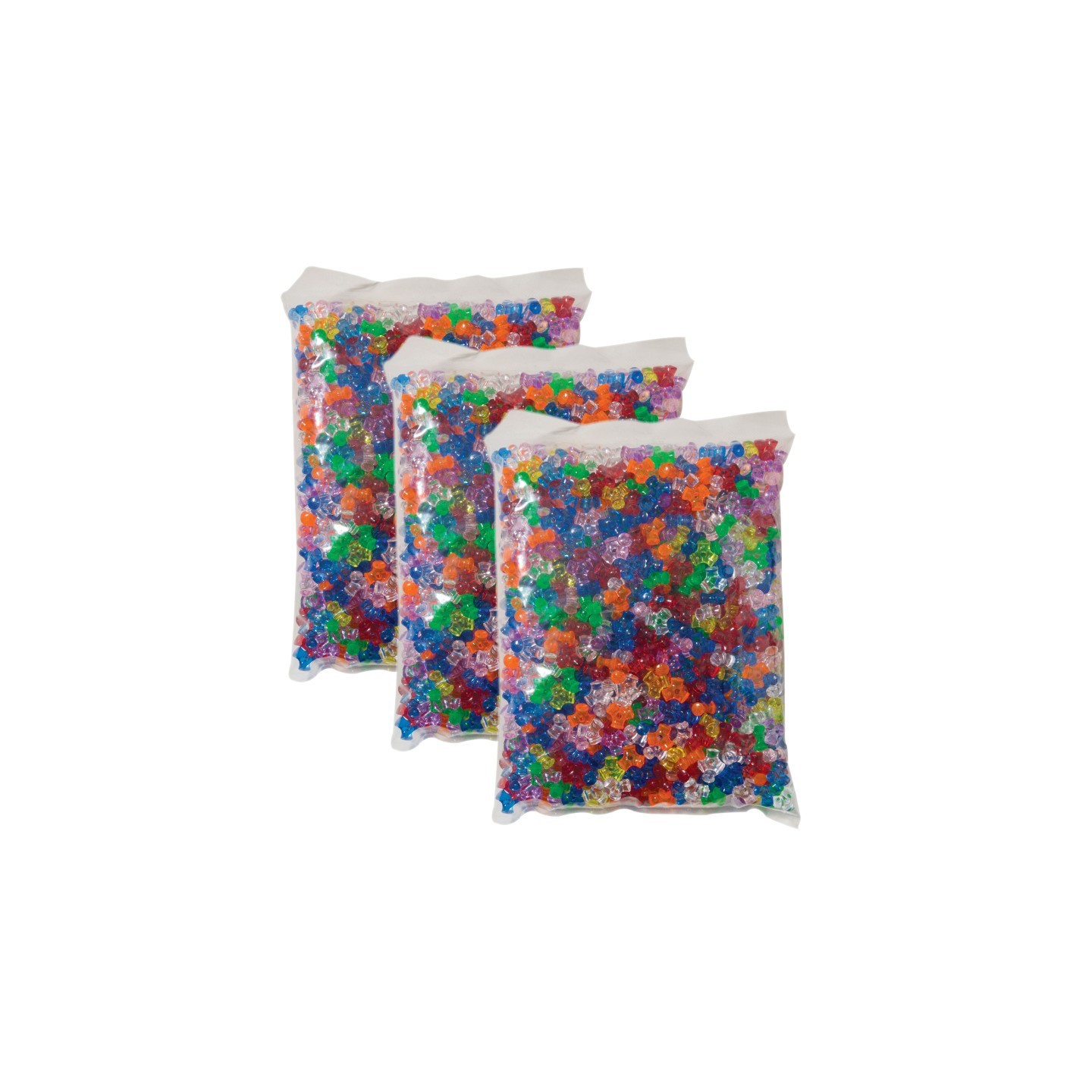 Creativity Street® Tri-Beads, Assorted Colors, 3/8", 1000 Pieces Per Pack, 3 Packs