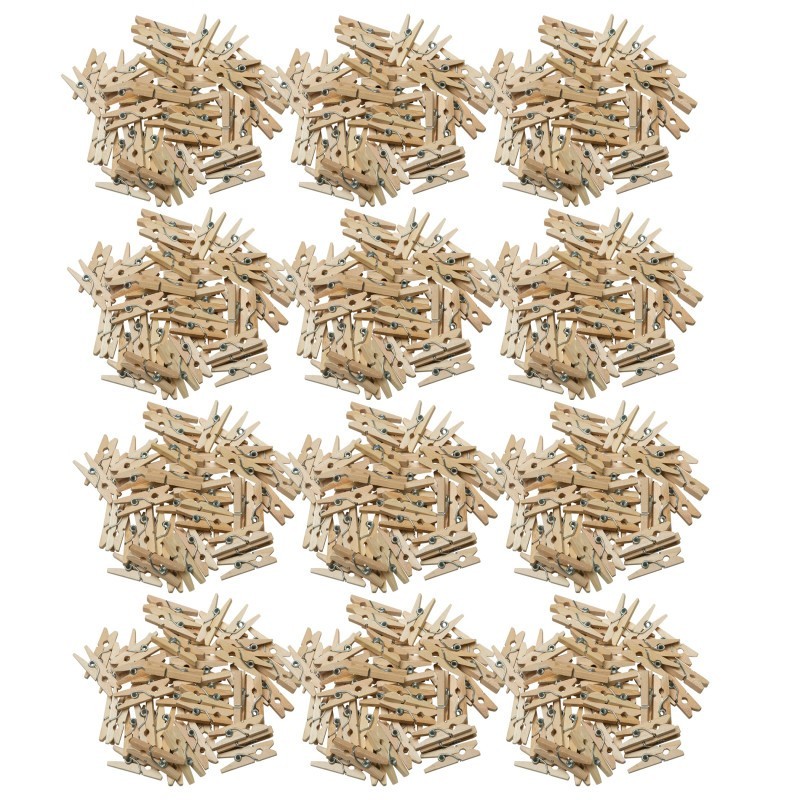 Creativity Street® Mini Spring Clothespins, Natural, 1", 50 Per Pack, 12 Packs