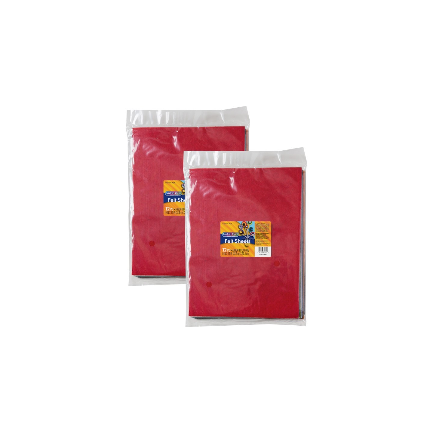 Creativity Street® Felt Sheets, Assorted Colors, 9" x 12", 12 Per Pack, 2 Packs
