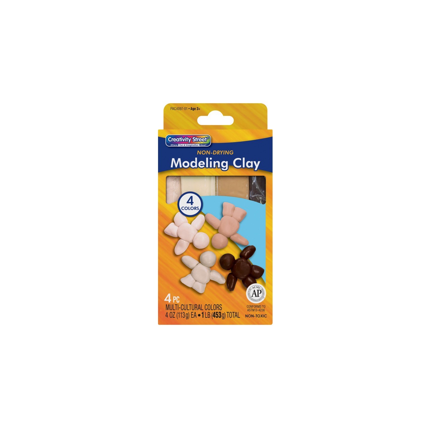 Creativity Street® Modeling Clay, 4 Multi-Cultural Assortment, 1 lb/4 Sticks