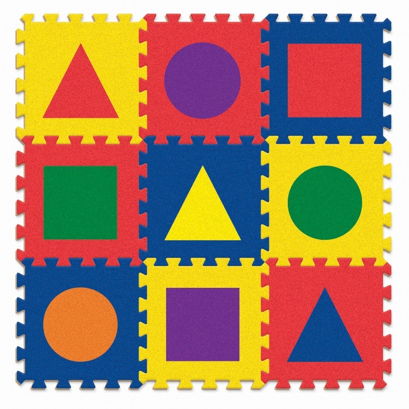WonderFoam® Carpet Tiles, Shapes, 12" x 12", 9 Count