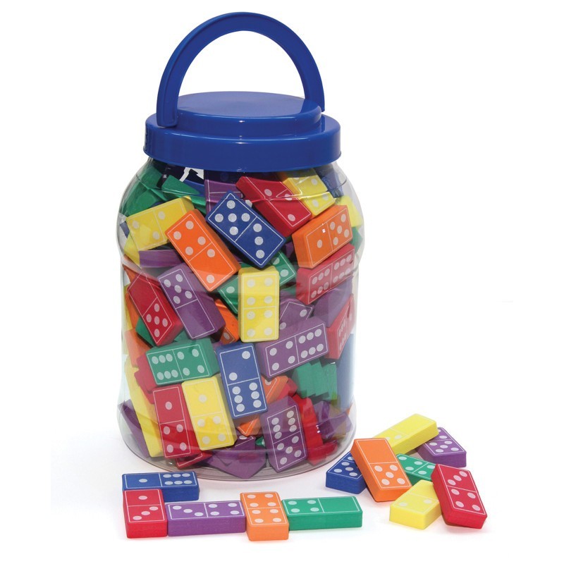 WonderFoam® Dominoes, Assorted Colors, 1-3/4" Wide x 3/8" Thick, 168 Pieces