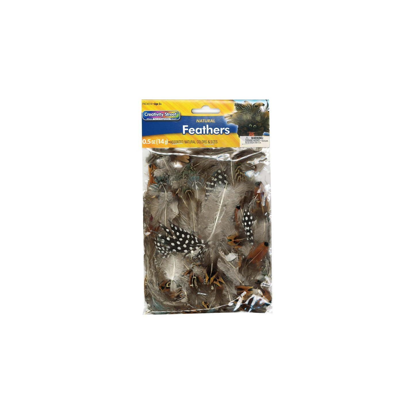 Creativity Street® Natural Feathers, Natural Assorted Colors, Assorted Sizes, 1/2 oz.