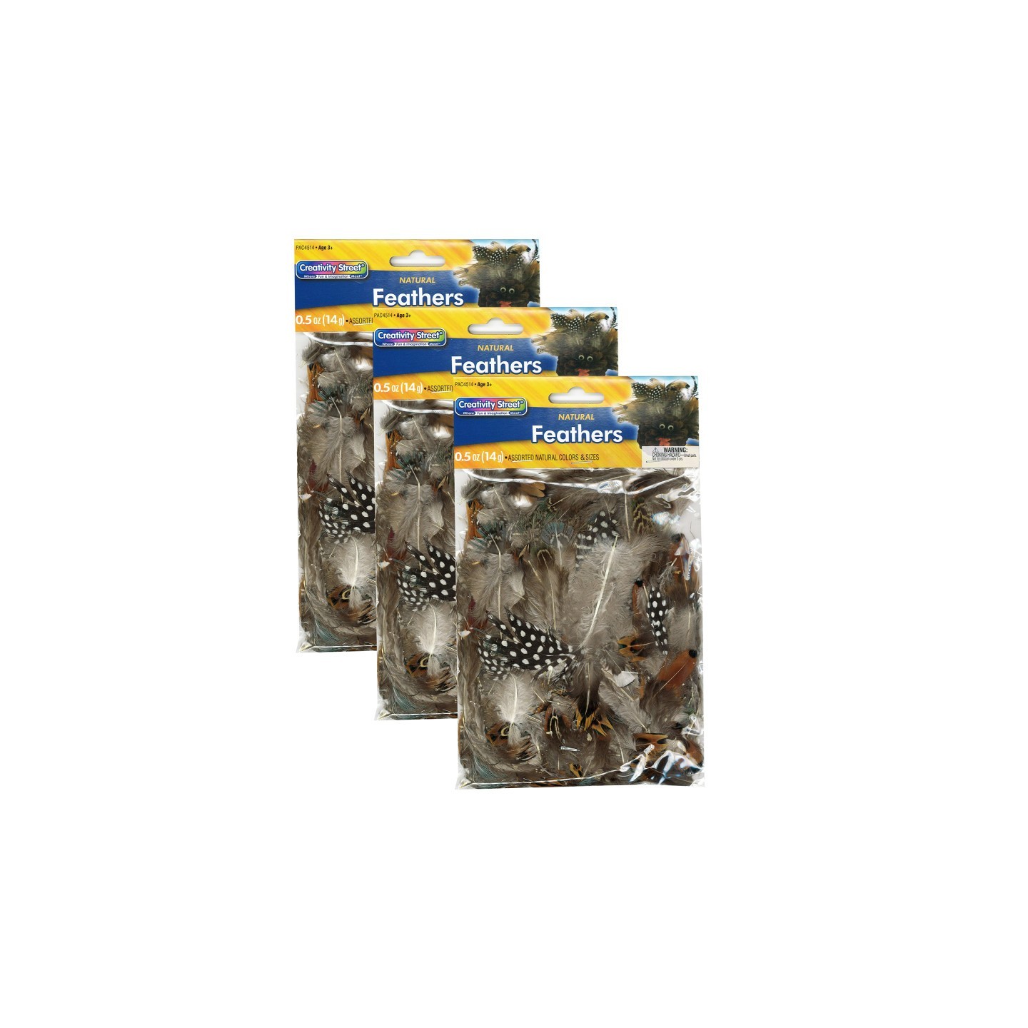 Creativity Street® Natural Feathers, Natural Assorted Colors, Assorted Sizes, 1/2 oz.