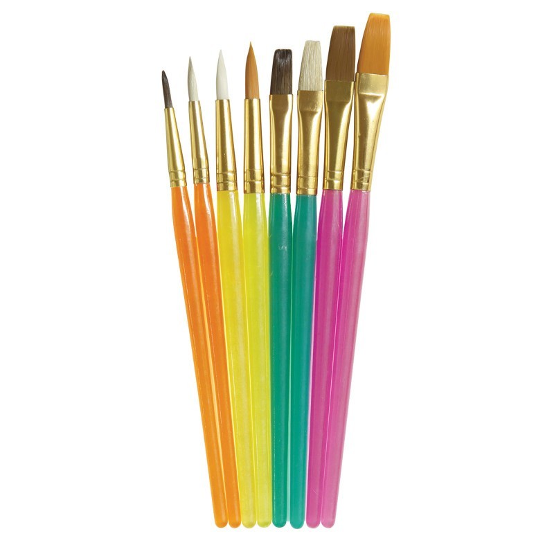 Creativity Street® Acrylic Paint Brush Assortment, Assorted Colors & Sizes, 8 Brushes