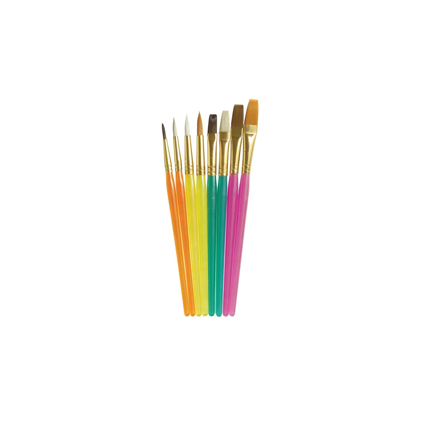 Creativity Street® Acrylic Paint Brush Assortment, Assorted Colors & Sizes, 8 Brushes
