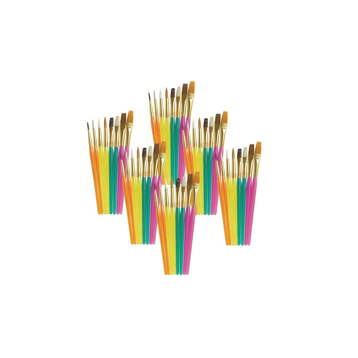 Creativity Street® Acrylic Paint Brush Assortment, Assorted Colors & Sizes, 8 Per Pack, 6 Packs
