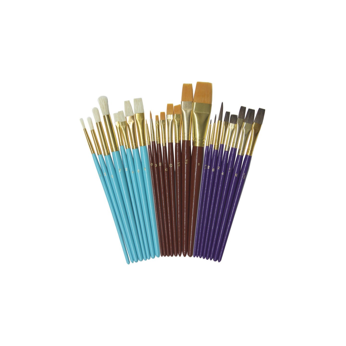 Creativity Street® Deluxe Brush Assortment, Assorted Colors & Sizes, 24 Brushes
